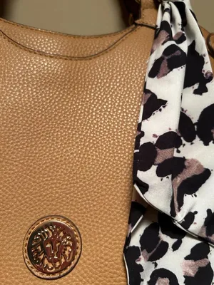 Anne Klein Soho satchel faux leather with animal print scarf and crossbody strap thumbnail 4