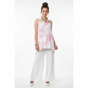 Mono B Pink & White Tie Dye Sleeveless Strappy Top L thumbnail 5