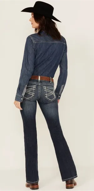 Ariat Mid Rise Boot Cut Jeans  thumbnail 1