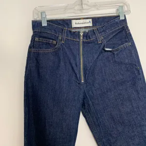 Reformation Brooke High Straight Zip Jeans Womens Size 26 Dark Wash Blue thumbnail 9