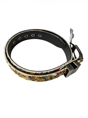 NWT Ed Hardy Fur Leopard Tiger Print Studded Belt Y2K Size 36 thumbnail 3