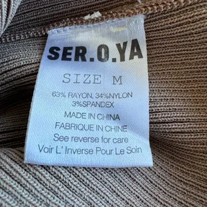 Retrofête Jill Rib Knit Mini Dress Ser O Ya Size Medium Brown Taupe NWT thumbnail 9