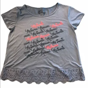 Disney Minnie Mouse Blouse Gray Graphic Size Medium thumbnail 9
