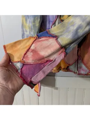 Shop Therapy Patchwork Zip Hoodie Pink Size M thumbnail 4
