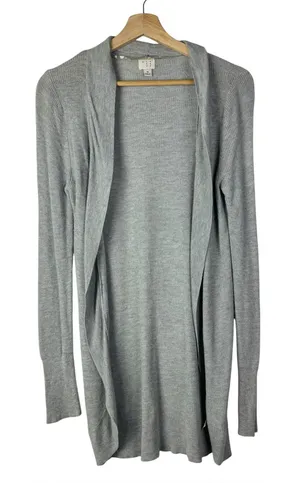 A New Day Light Grey Tunic Length Knit Cardigan Sweater M thumbnail 1