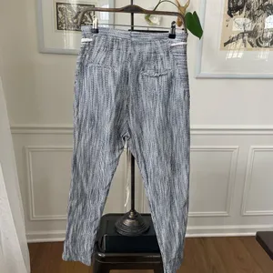 Free People Blue Stripe Taper Pants Tie Waist 4 thumbnail 2