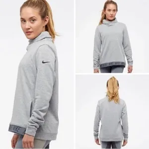 Nike Dry Cowl Funnel Neck Pullover Top Heather Gray Medium thumbnail 3