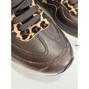 BOEMOS Leather Leopard Sneakers Vibram Sole‎ Made in Italy Womens 37 Pony Hair thumbnail 6