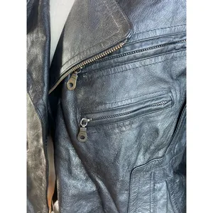 Vintage Boutique Europa Black Leather Motorcycle Jacket Size XL X-Large thumbnail 5