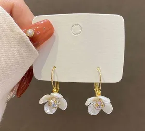 Flower Dangle Drop Earrings for Women Gold thumbnail 3
