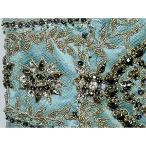 NWT Mandalay N Turquoise Silk Beaded Embellished Maxi Evening Gown Dress Size 6 thumbnail 5