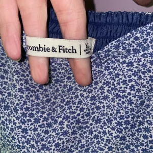 Abercrombie & Fitch Size XL Mini Dress Blue Ditsy Floral Ruffle Babydoll Boho thumbnail 5