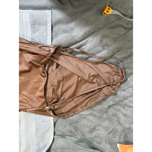 Oysho NWT Size Medium Sexy One Shoulder Brown Maxi Dress Formal Dance‎ Date Night thumbnail 7