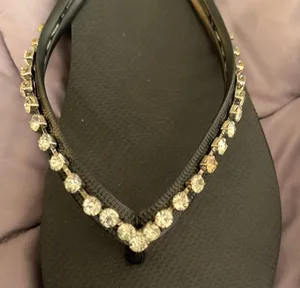 New without tags rhinestone flip flops. Size 11 Black thumbnail 3