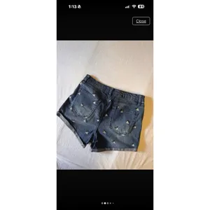 Disney Parks Women's Blue High Rise Denim Shorts Mickey Mouse All-Over Print XL thumbnail 4