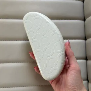 Vintage Coach Brown White Sunglasses Case Glassrs Holder Snaps Close thumbnail 5