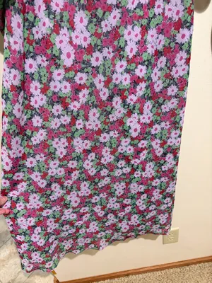 ASOS Design V Neck Batwing Floral Midi Dress Long Sleeve thumbnail 9