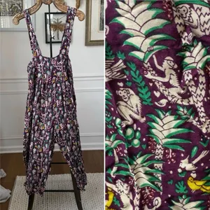 We Be Bop Purple Monkey Print Overalls Romper OSFM Size M thumbnail 2