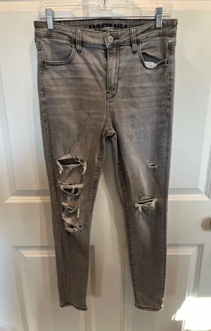 American Eagle Grey Next Level Stretch Hi-Rise Jegging Size 8s thumbnail 1