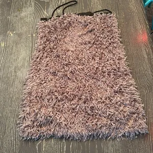 NWT ZARA purple faux feathers mini dress XS thumbnail 5