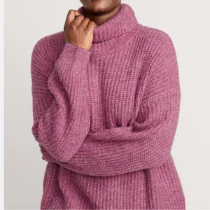 Old Navy Shaker-Stitch Tunic-Length Turtleneck Sweater thumbnail 3