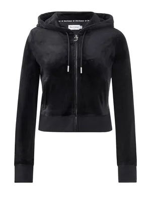 Juicy Couture Women's OG Big Bling Velour Hoodie‎ Black Size XS thumbnail 3