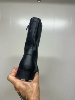 Time and Tru Black Lace-Up Side-Zip Combat Boots thumbnail 3