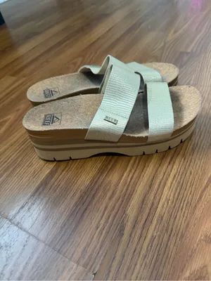 Reef Cushion Vista Platform Gold Metallic Costal Slide Sandal 8 thumbnail 4