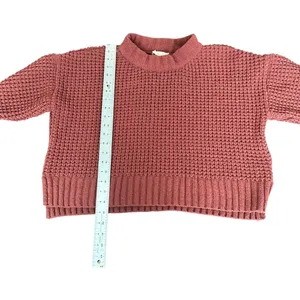 Altard State Brick‎ Red Chunky Waffle Knit Mock Neck Pullover Sweater Womens M thumbnail 2