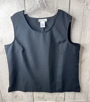 Elisabeth Williams Womens XL Black Sleeveless Shell Scoop Neck Blouse Tank Top thumbnail 1