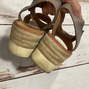 Lucky‎ Brand Taupe Leather Espadrilles Sandals thumbnail 8
