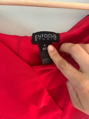 Enfocus Studio Red Shoulders off Ruffle Sheath Dress thumbnail 3