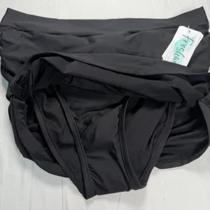 Freshwater Bikini Skirt Women's Medium Black Ruched Full Coverage Mid Rise NWT thumbnail 3