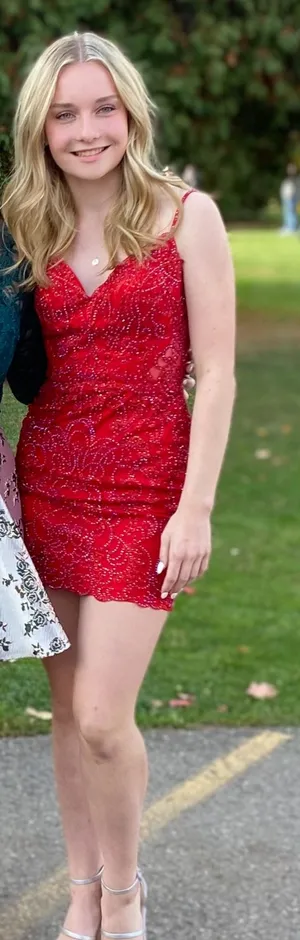 Red Sherri Hill Homecoming Dress Short thumbnail 1
