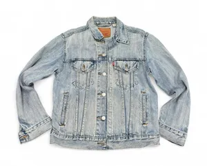 Levi’s Ex boyfriend trucker light wash denim jacket with a rusty vintage look thumbnail 1