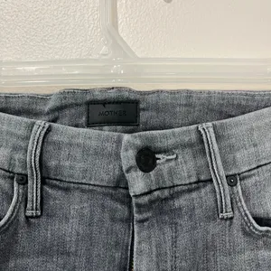 Mother Looker Ankle Fray Skinny‎ Jeans Sz 28 All Nighter Premium Denim Gray thumbnail 9