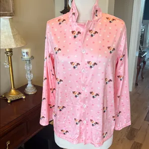 Pet Face Pink Pajama Top Pants Set Women’s Small thumbnail 7