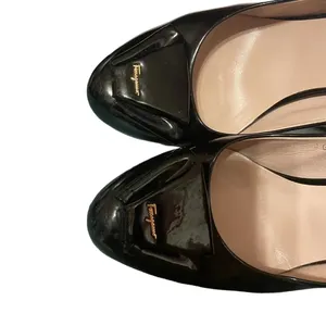 Salvatore Ferragamo Black Patent Leather Bow Heels thumbnail 2