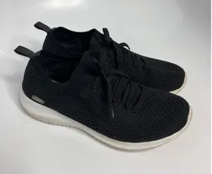 Skechers Ultra Flex Sneakers Women 8 Black Good Air-Cooled Memory Foam knit thumbnail 1