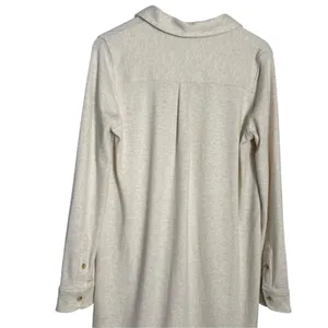 Faherty Legend White Oatmeal Long Sleeve Button Up Sweater Shirt Mini Dress M thumbnail 10