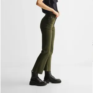 Mango Teen Girls Frayed Finish Flare Jeans in Green, Size M​​​​​​​​ thumbnail 3