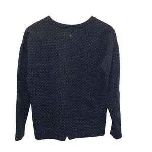 Lululemon Womens Polka Dot‎ Crew Neck Fleece Pullover Sweatshirt Black Size 4 thumbnail 5
