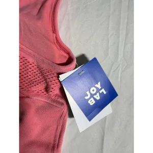 JoyLab Pink coral Seamless Cropped Tank Top High Neck Racerback Mesh Small NEW thumbnail 5