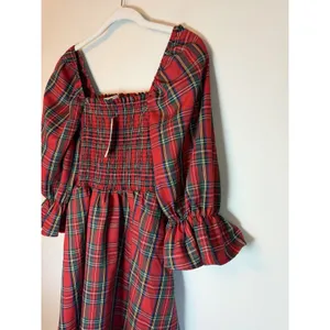 Audrey Parks Francesca's Effie Tartan Plaid Smocked Mini Dress XS NWT $70 thumbnail 4