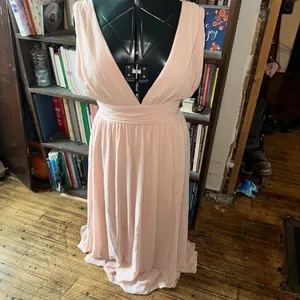 Lulu’s semi formal blush pink sexy evening maxi dress thumbnail 2