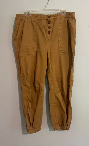 Free People Casual Cropped Jogger Pants- Tan - Large thumbnail 1