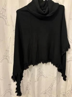Alfani Poncho extra large fringe trimmings thumbnail 5