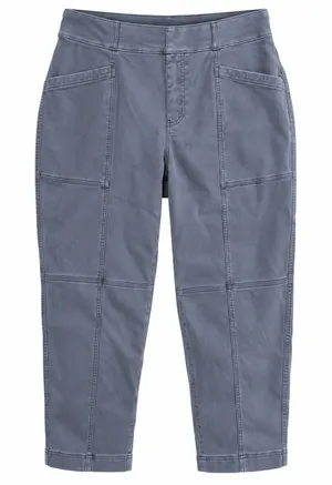 Spanx Womens Cargo Pants 3X Blue Stretch Twill Cropped Tummy Control 20399Q thumbnail 1