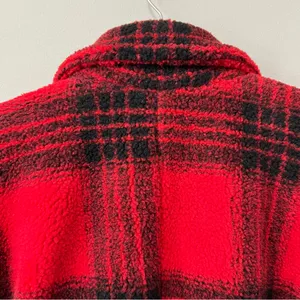 Stoosh Peacoat Jacket Double Breasted in Red and Black Plaid Size L thumbnail 7