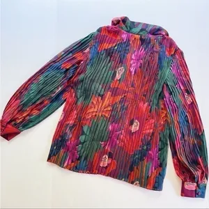 NEW Farm Rio Women’s Bird Flowers Pleated Shirt Multicolor thumbnail 12